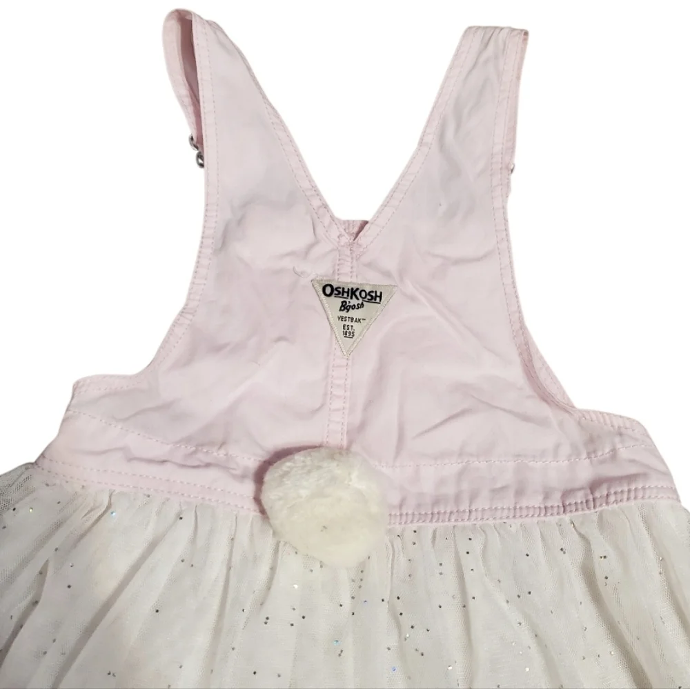 OshKosh B'gosh Toddler Girl Easter Bunny Glitter Jumper Dress 3T